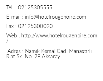 Hotel Rouge Noire iletiim bilgileri